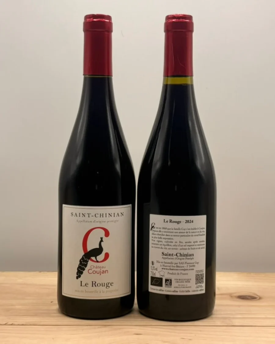 Bouteille Château Coujan - IGP Pays d'Hérault Côteaux de Murviel - Les Terrasses - rouge - 2023 - bio