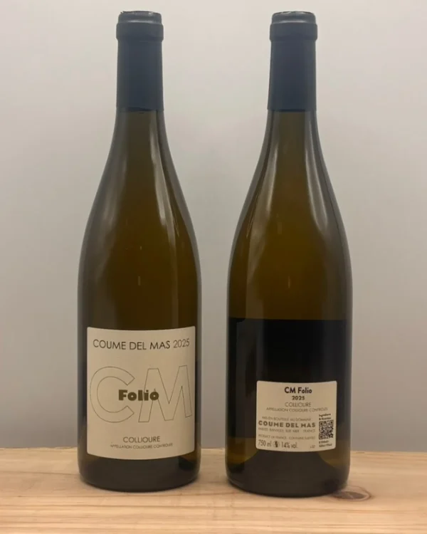 Bouteille Coume Del Mas - AOC Collioure - Folio blanc - 2025