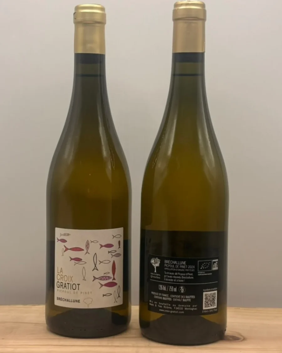 Bouteille Domaine La Croix Gratiot - AOC Picpoul de Pinet - Bréchallune 2024