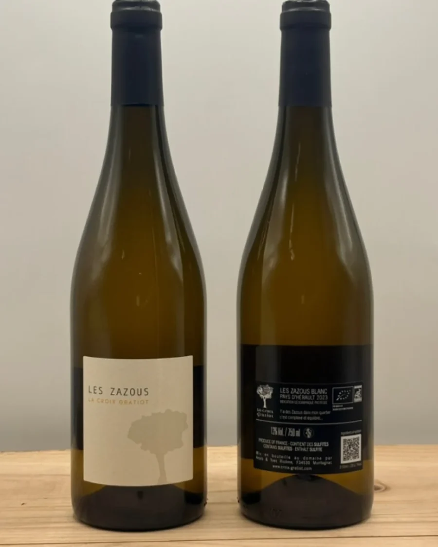 Bouteille Domaine La Croix Gratiot - IGP Pays d'Hérault - Les Zazous blanc - 2023