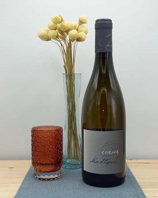 Bouteille Mas d'Espanet - AOP Languedoc - Eolienne
